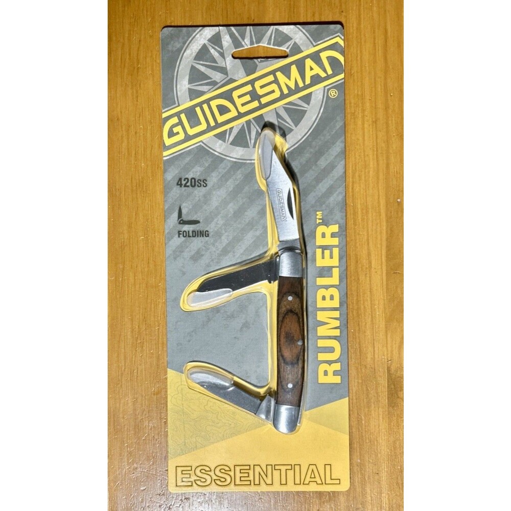 Guidesman® Rumbler™ 3¾"  420 Stainless Steel ,Wood Handle, Folding Knife New